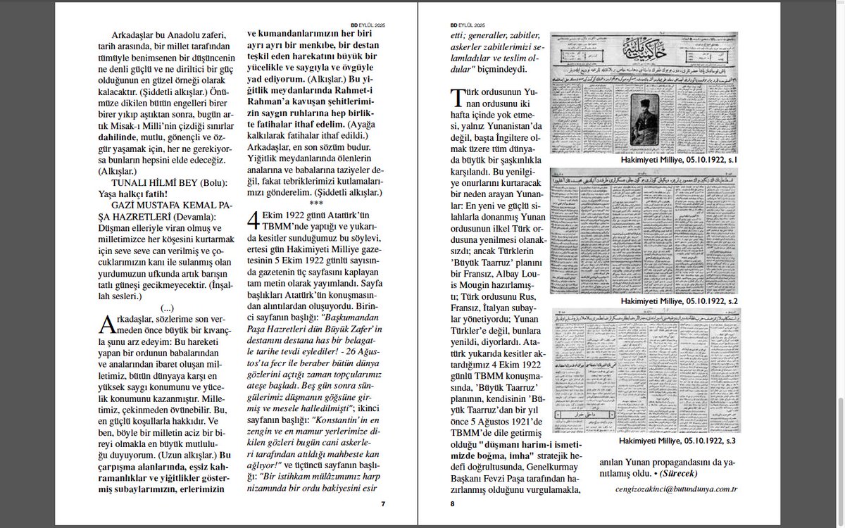 Başkumandan Gazi Mustafa Kemal Paşa Hazretleri Anlatıyor:
26 AĞUSTOS'TAN 9 EYLÜL'E  "B Ü Y Ü K   Z A F E R" 
"R U M  S I N D I Ğ I  M E Y D A N  M U H A R E B E S İ"