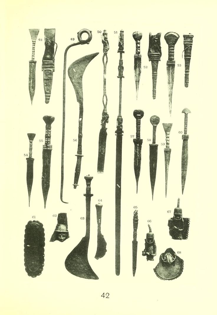 Benin weapon and plaques "Ama".