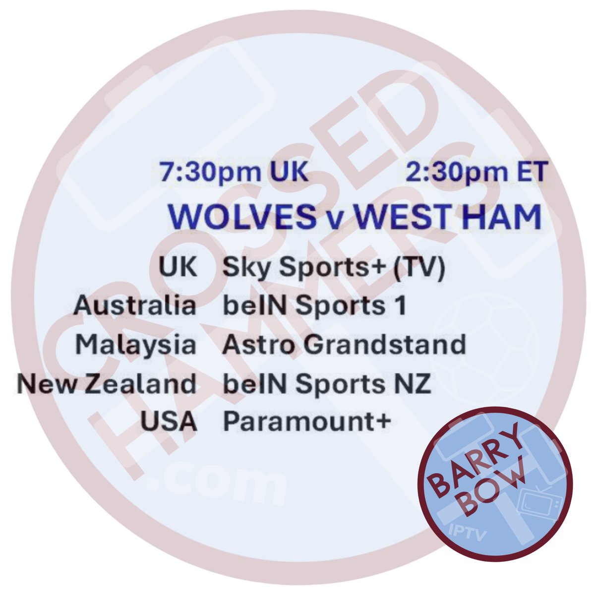 Tonight’s TV listings for the #WestHam vs #Wolves game