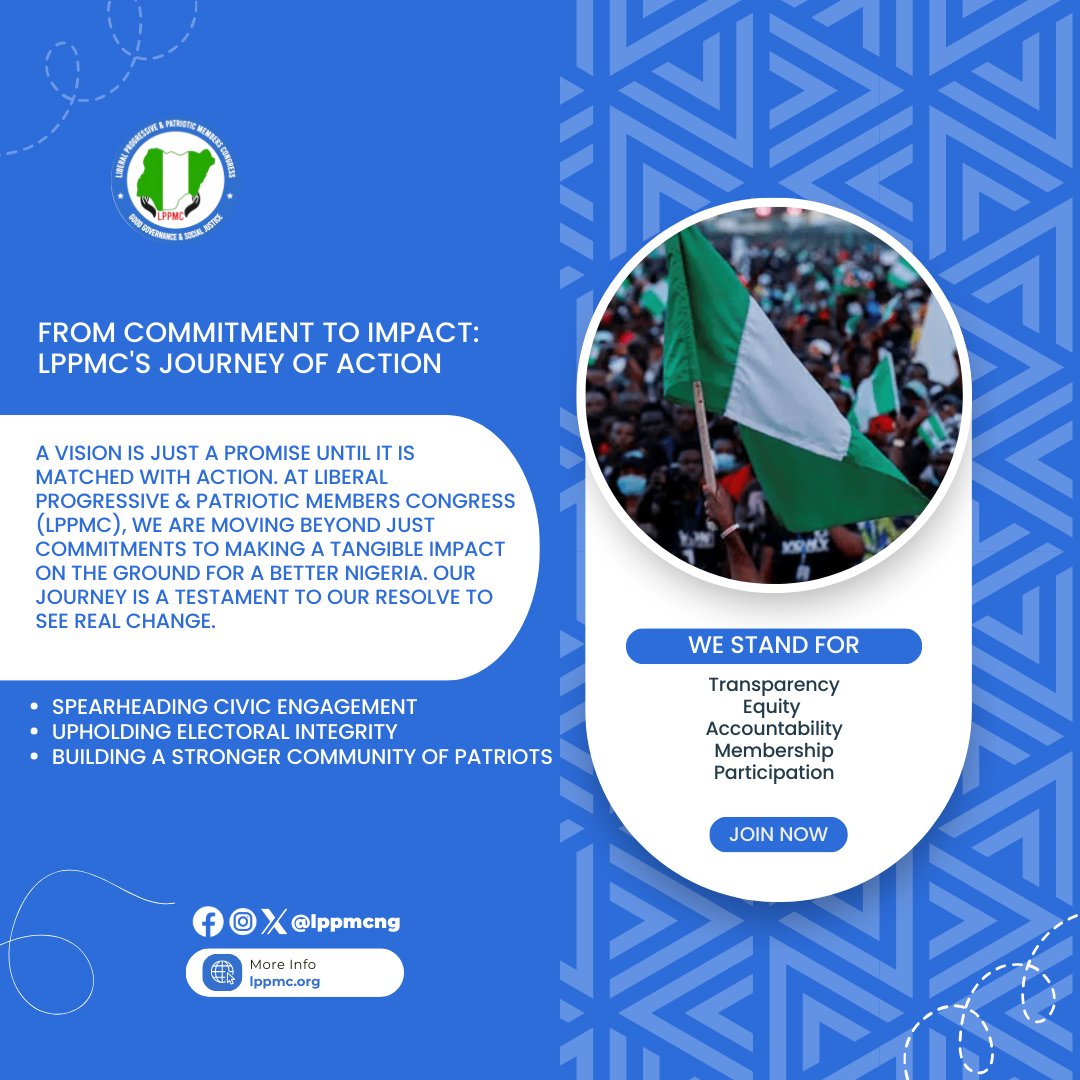 From commitment to impact! LPPMC is dedicated to tangible change through Electoral Integrity and Civic Engagement. Join our journey of action: lppmc.org. #LPPMC #NewNigeria