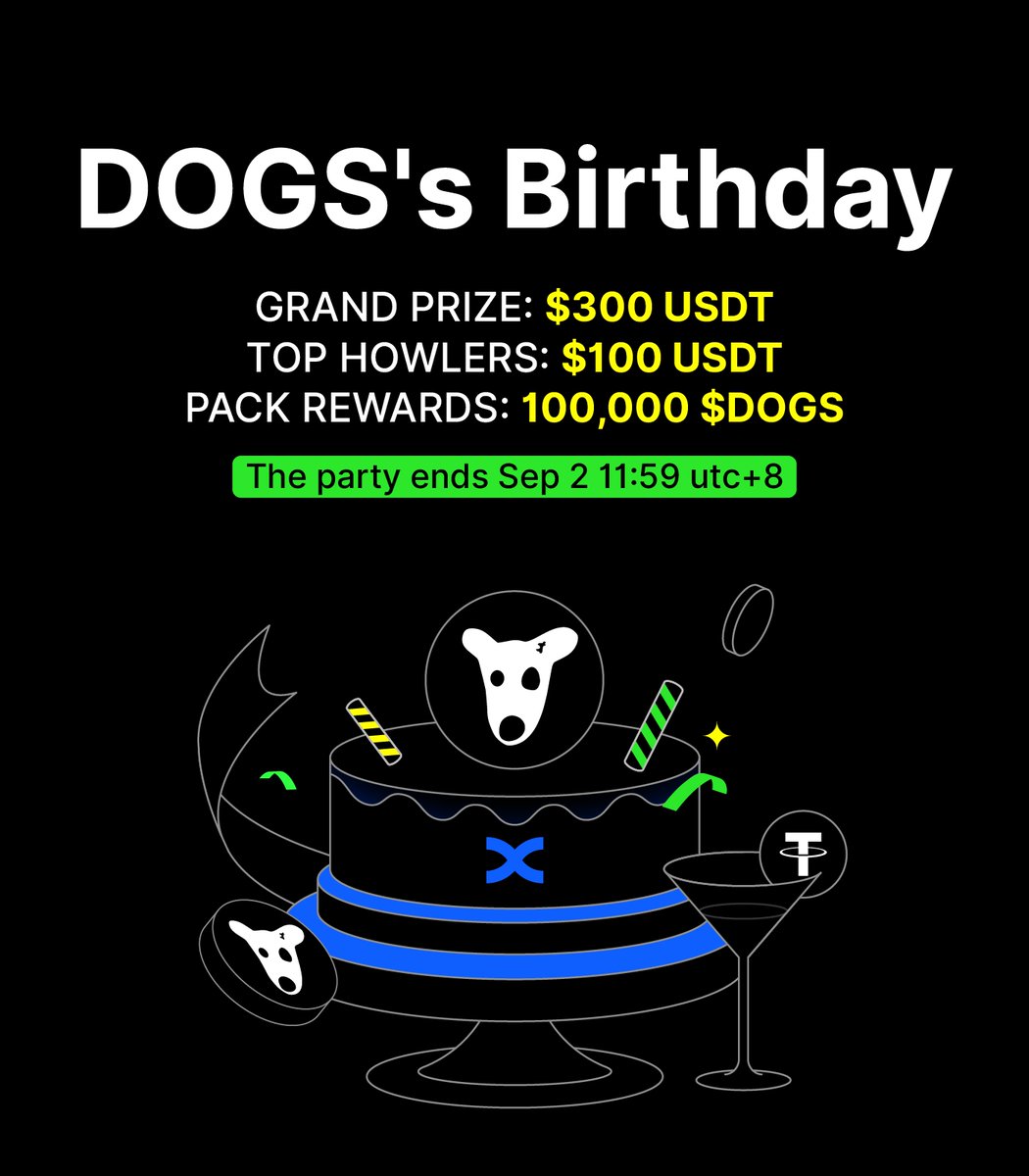 Who set the $DOGS free?🦴 <a href="/realDogsHouse/">The DOGS 🦴</a> , happy bday!

Ready to howl at the biggest #DOGS Birthday Party? 

Here’s how to join the fun:

1️⃣ Follow <a href="/realDogsHouse/">The DOGS 🦴</a> and <a href="/BingXOfficial/">BingX</a> 
2️⃣ Retweet + Quote this tweet with your birthday wish or your funniest MEME 
3️⃣ Drop your BingX