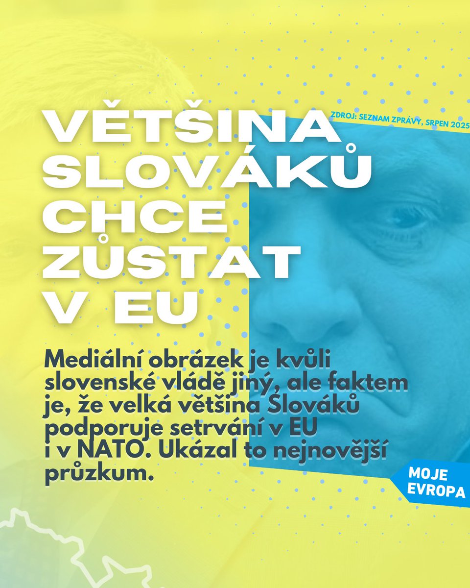 Že Slováci nejsou fanoušky EU? Nesmysl. Setrvání v Unii podporuje 70 procent z nich, opačný názor má jen 20 procent lidí a zbytek v průzkumu uvedl, že "neví".
Solidní čísla navzdory masírce Putinova kámoše.