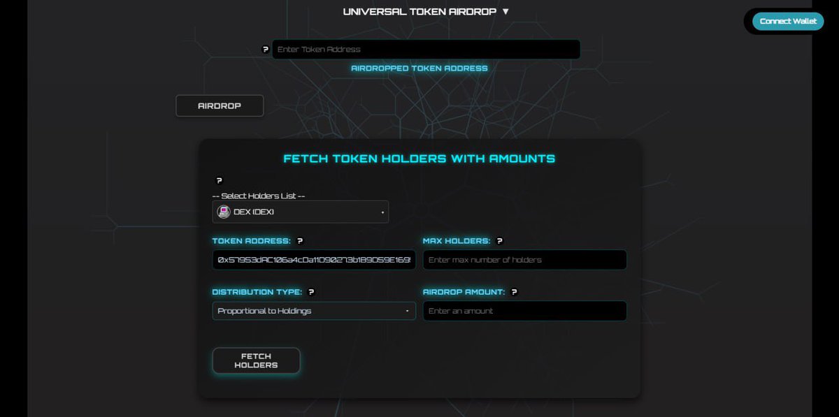 The airdrop and list fetcher are now the same page. 
Gather a list of holders and distribute tokens in different types of proportions. 
Fast. Easy. 
Dextop.pro/launch/drops