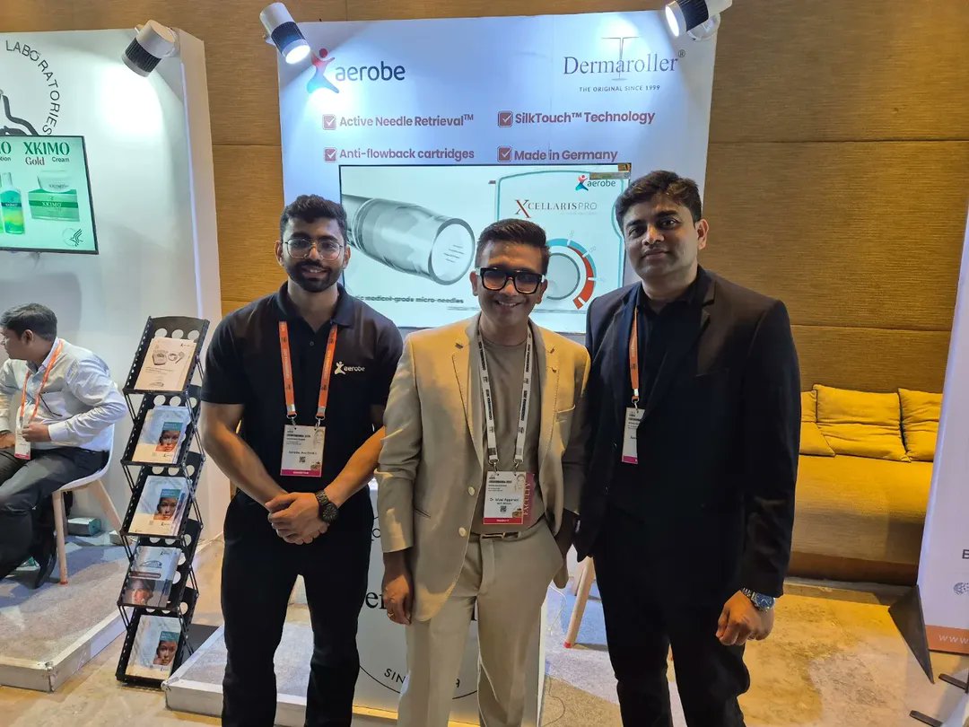 Had an amazing time at #CosdermIndia2025 (1–3 Aug, Andaz Delhi)! 🎉 Showcased <a href="/Dermaroller/">Dermaroller GmbH</a>  at Booth T6 – pioneers of microneedling with XCellarisPRO TWIST, Home Care Rollers &amp; more. Big thanks to all who visited! 🙌 #Dermaroller #Microneedling