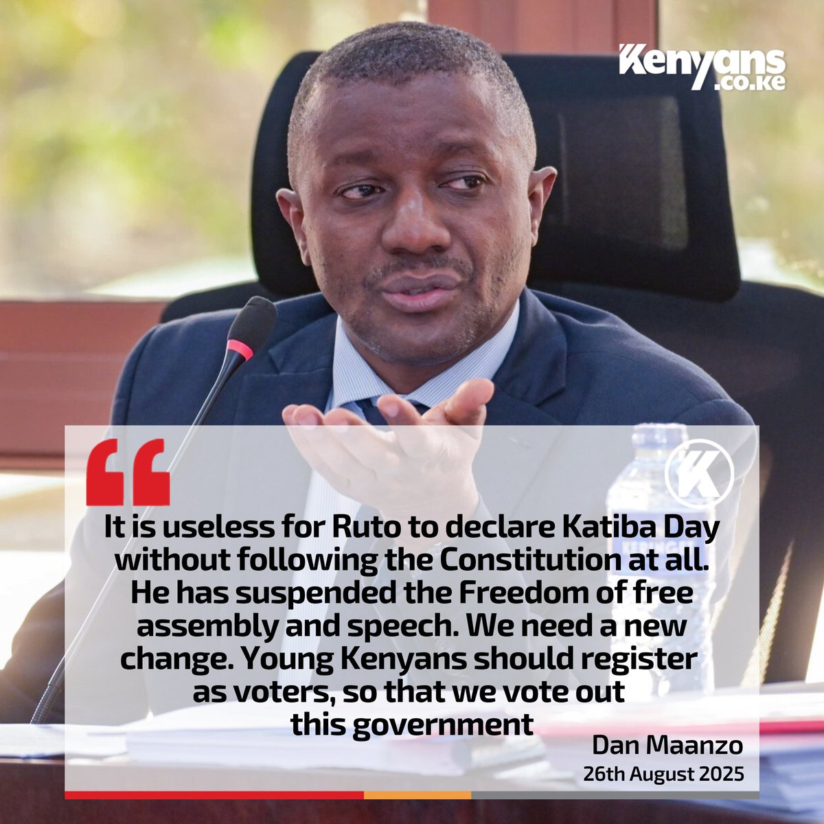 It is useless for Ruto to declare Katiba Day without following the Constitution at all - Dan Maanzo