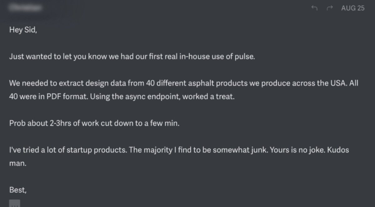 sid_mnk's tweet image. customer feedback last week

hours of work → minutes with @pulse__ai