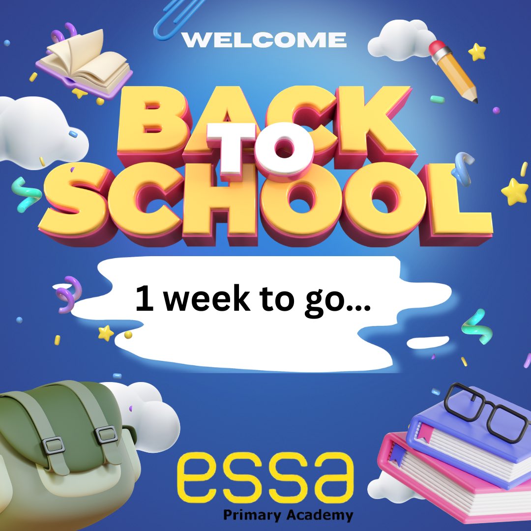 📢 Only 1 week to go until we’re back! 🎉
✅ Correct uniform
✅ Info ready
📅 Back Tuesday 2nd Sept
⏰ 8:40am

We can’t wait to welcome everyone — including our new teachers! 👋 #BackToSchool