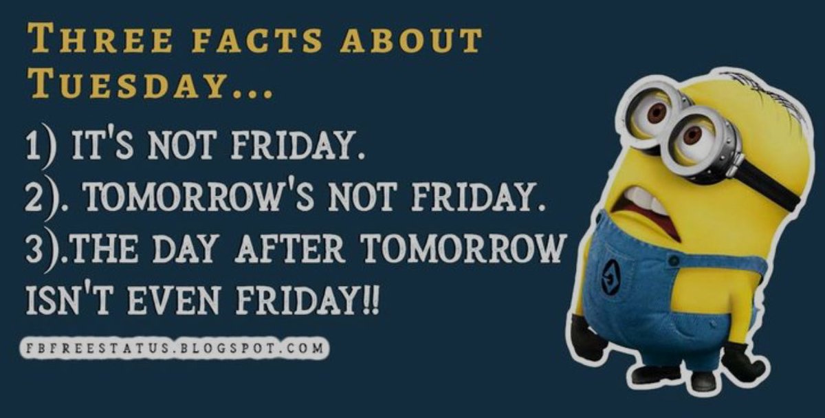 #TuesdayIsTuesday 😟😳😶

The weird in-between vibe of Tuesday

1️⃣. Not fresh like Monday

2️⃣.  Not hopeful like Friday

Summed up with the below picture
⬇️⬇️⬇️