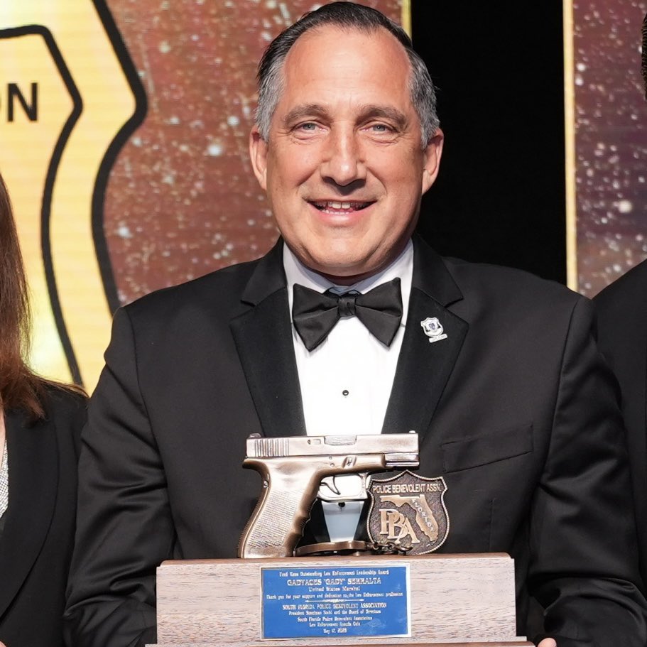 Congrats to Gady “Gadyaces” Serralta; sworn in as the 13th Director of the U.S. Marshals Service. Honored with our Fred Maas Award earlier this year, we’re proud to celebrate this historic achievement. #SouthFloridaPBA #PBA
