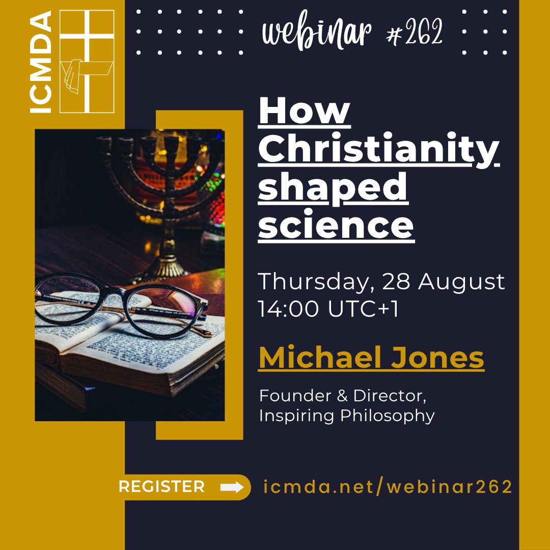 icmdanet's tweet image. What relationship is there between science and Christianity?
Did modern science develop in a vacuum or has it grown out of or in spite of a Christian worldview?
Join Michael Jones from @InspiringPhilos for this week&apos;s webinar to discover how Christianity shaped science.
Register…