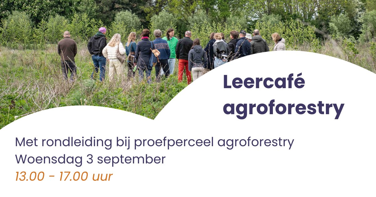 Op 3 sept organiseren we een leercafé over agroforestry bij Zorgboerderij Polderpracht. Agrariërs delen hun ervaringen, er is een interactieve workshop én ruimte om het perceel te ontdekken. Wil je ook aan de slag met agroforestry? Meld je dan zeker aan! mnh.nl/groene-agenda/…