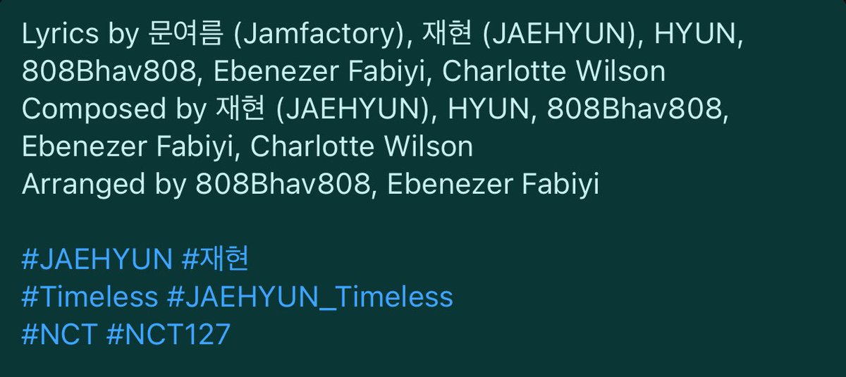 ‘Timeless’

Lyrics by JAEHYUN 
Composed by JAEHYUN 

#JAEHYUN_Timeless #JAEHYUN #재현