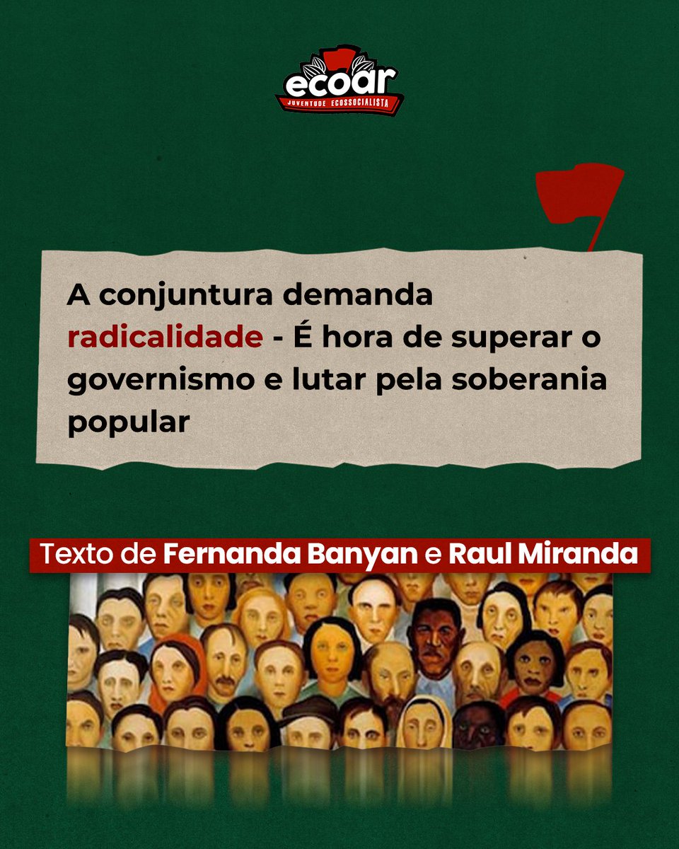 juventudeecoar's tweet photo. Fernanda Banyan e Raul Miranda analisam como a conciliação de classes e o governismo sufocam as lutas sociais, aprofundam a crise ambiental e fortalecem a extrema-direita.

🔗 https://t.co/rgTNbPp4mb https://t.co/U2Wlm267iI