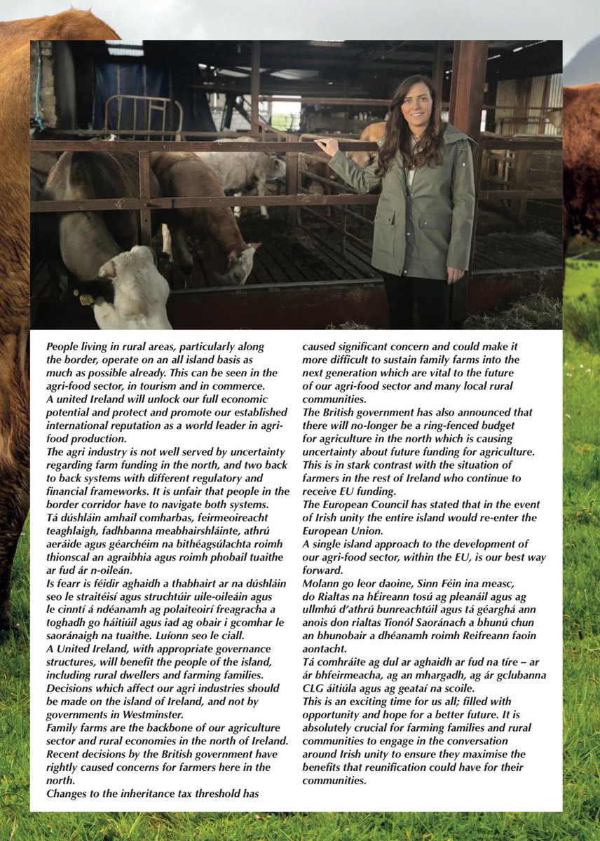 The Commission on the Future of Ireland (@sf_commission) on Twitter photo A United Ireland, with appropriate governance structures, will benefit rural dwellers & farming families.
Decisions which affect our agri industries should be made on the island of Ireland, NOT by Westminster.
Read this from <a href="/OrfhlaithBegley/">Órfhlaith Begley</a> in the latest edition of Éire Nua. A United Ireland, with appropriate governance structures, will benefit rural dwellers & farming families.
Decisions which affect our agri industries should be made on the island of Ireland, NOT by Westminster.
Read this from <a href="/OrfhlaithBegley/">Órfhlaith Begley</a> in the latest edition of Éire Nua.