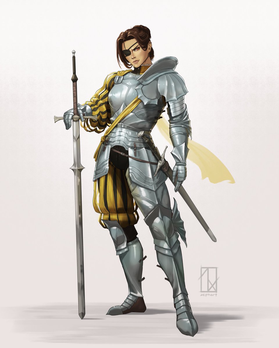 Heya! I'd love to paint your full-metal and thiccly-armoured OCs...

#characterdesign