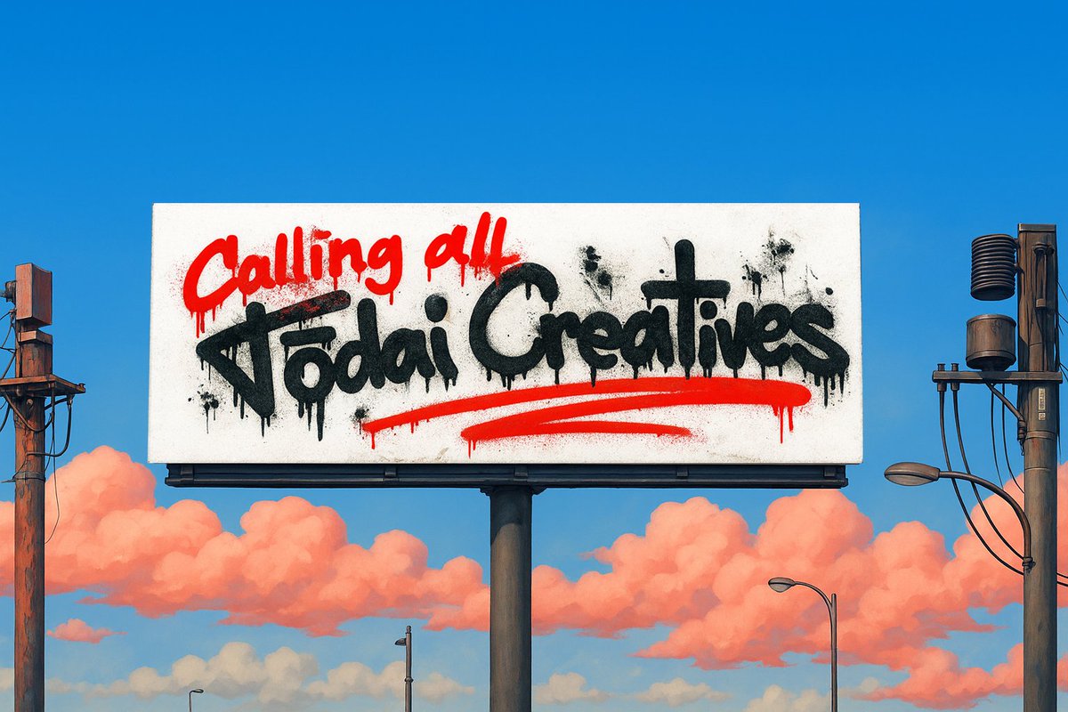 New Contest: Tōdai Creatives

We’re building a new ChainZoku game in an immersive 3D world.

To make it feel alive, we want to see posters, ads, graffiti and signs from the community.

The best creations will be placed directly inside the game.

More info below 👇