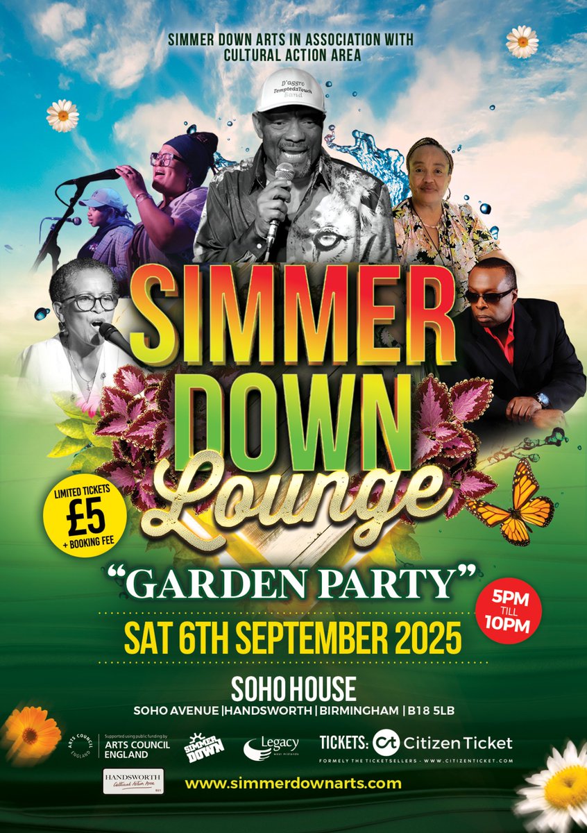 Join us for an up close and personal live experience at Simmer Down Lounge 'Garden Party' — a celebration of music, vibes, and community like no other! 😊

Grab your tickets here 👇🏽

citizenticket.com/events/simmer-…

#GardenParty #SimmerDownLounge #CulturalActionArea