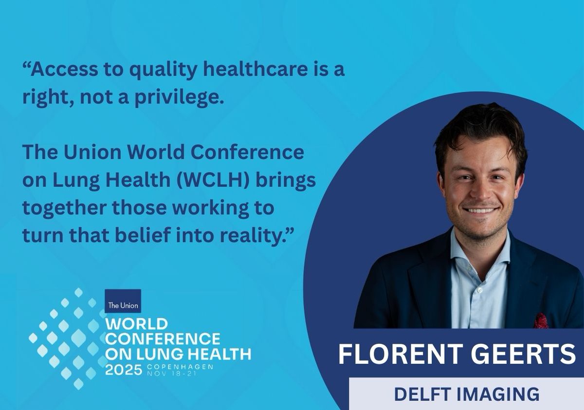 UnionConference's tweet image. #WCLH2025 brings together a range of stakeholders for the common goal of ending TB and lung disease. Florent Geerts of Delft Imaging is looking forward to engage with the community at this year&apos;s Conference in Denmark.

🎯Register: tinyurl.com/5f9n39cr 
#WCLH2025 #GlobalHealth