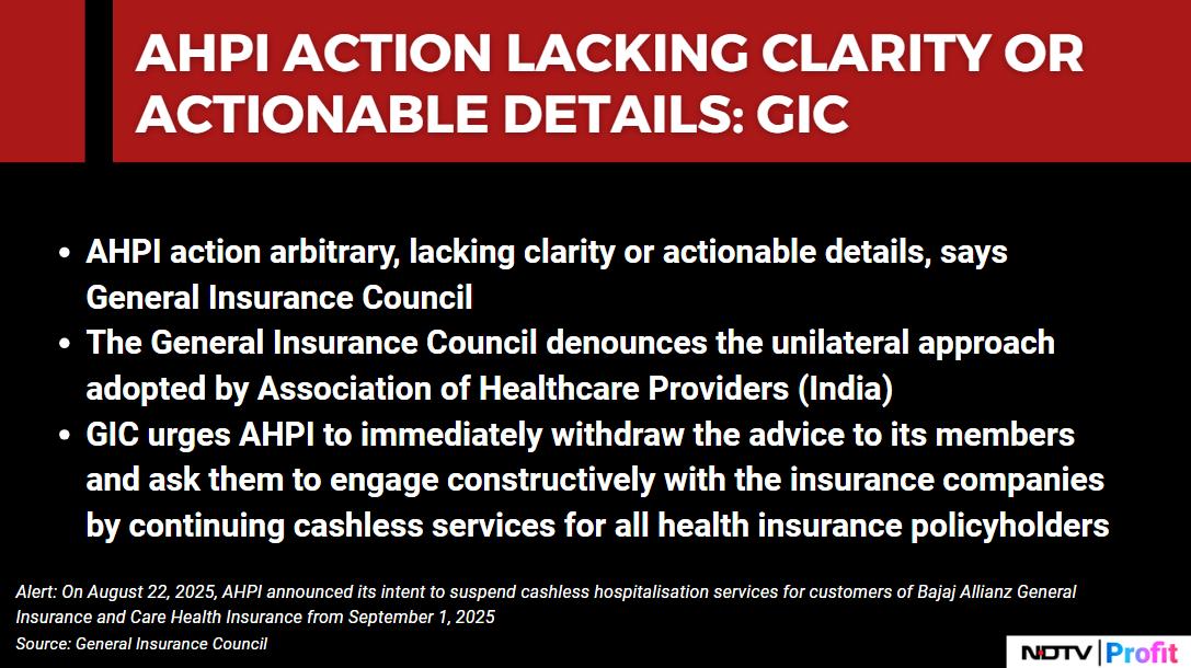 NDTVProfitIndia's tweet photo. AHPI action arbitrary, lacking clarity or actionable details, says General Insurance Council.

For the latest news and updates, visit https://t.co/by4FF5o0Ew https://t.co/TqgfZowzOa