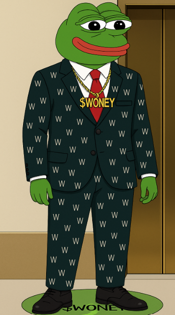 From style to vision, everything speaks success.

Pepe rocks the new WONEY branded suit, the golden $WONEY chain and the attitude of someone always aiming higher.

A true symbol of growth, determination, and victory.💸

WOИƎ⅄ MONEY | $WONEY