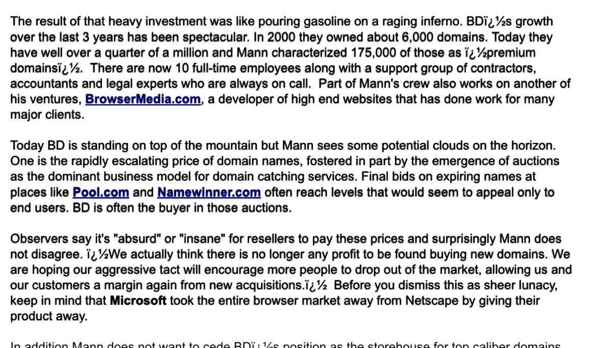 Outbidding each other is the undercutting of the domain world

Nobody wins but the registrars and it is as old as time as this snippet from a Mike Mann cover story of dnjournal