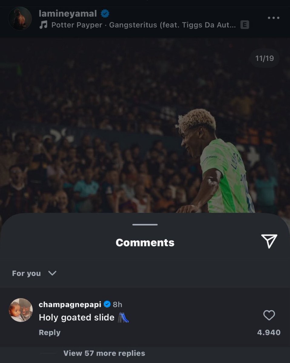 Drake sur le post de Yamal :