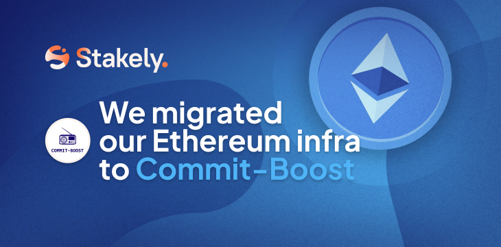 Remember when we told you we migrated our infra from MEV-Boost to Commit-Boost? 😃

Why it matters:
✅ Unified processes
✅ Full MEV-Boost compatibility
✅ Monitoring &amp; alerts
✅ Zero-downtime updates

It’s more than smoother validator ops. Discover why 👉 stakely.io/blog/we-migrat…