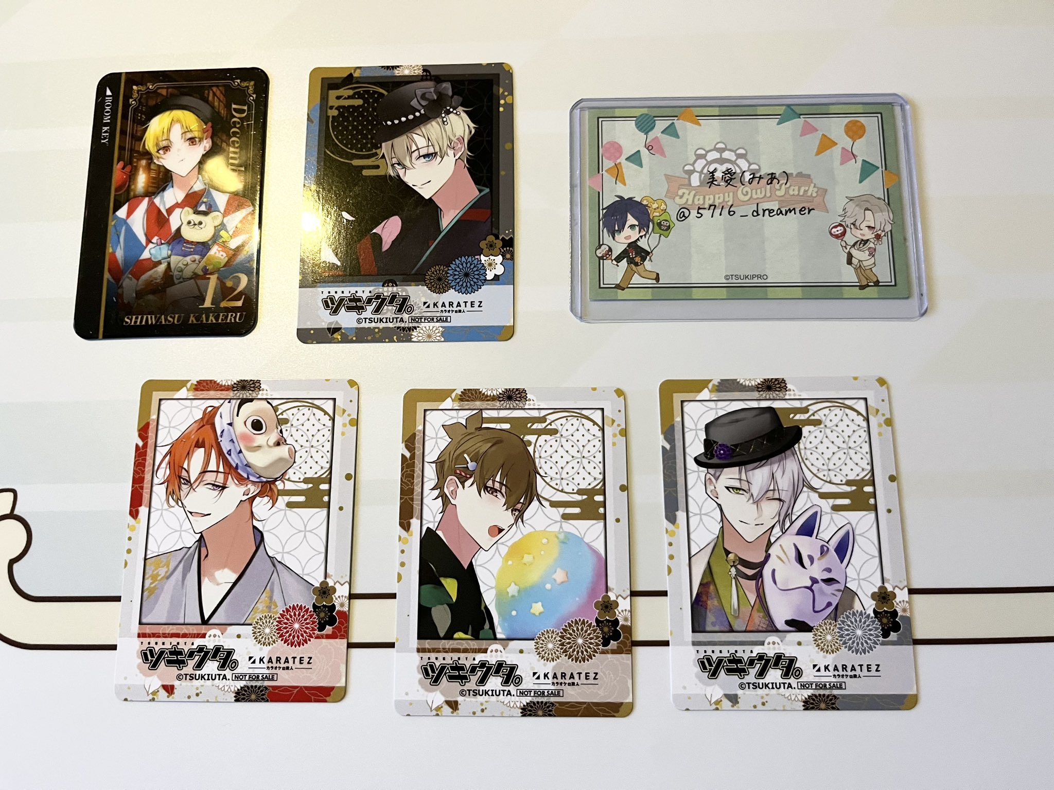 ツキウタ。　カラ鉄　ルームキー風カード　始 皐月葵 カラオケの鉄人 ルームキー ツキウタ ツキウタ カラ鉄
