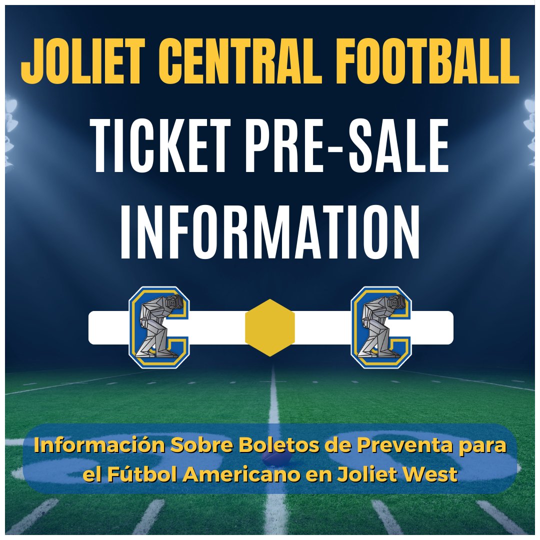 Joliet Central Varsity Football Pre-Sale Ticket Info
bit.ly/4n0wV5h