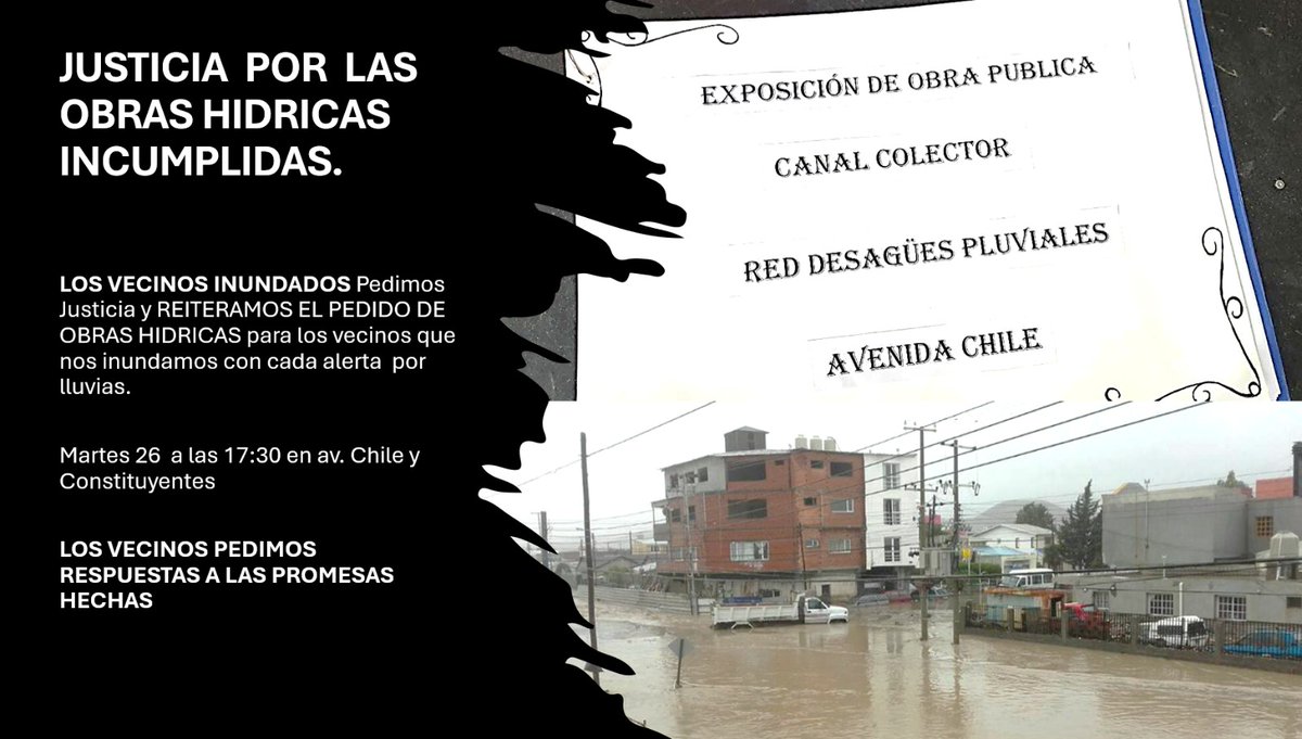 #Ahora Veronica Cruz (vecina de Comodoro)

🎙️¨ <a href="/LinaresCarlosCR/">Carlos Linares</a> como intendente dijo que las inundaciones fueron culpa nuestra.¨

👉¨El y <a href="/luquejuanpablo/">Juan Pablo Luque</a> nos prometiero obras, y hoy solo tenemos un cartel que es el monumento de la corrupción¨👈