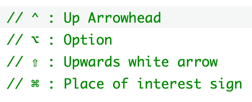 이 문자들 이모티콘 다이얼로그에서 입력할 수 있었다. ⌘ 는 스웨덴의 관광 안내 표지판에서 유래한 문자라고 한다. 제미나이는 유식하기도 하지. 😂