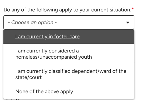 Where is the 'NONE OF YOUR BUSINESS' option?