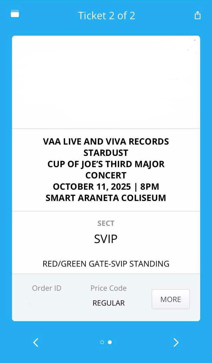 17mails's tweet image. ꒰ wtt lft ph ꒱  
  ╰ cup of joe stardust day 2

〜 have: two (2) svip
〜 want: two (2) adjacent patron or lower box

reply / dm ☻