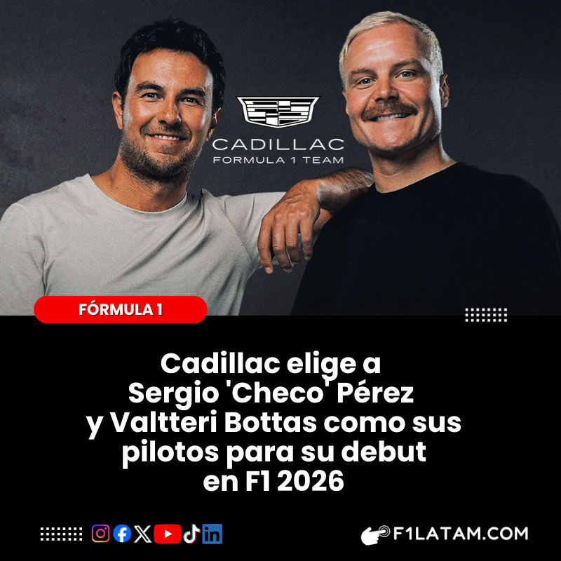 Cadillac elige a Sergio 'Checo' Pérez y Valtteri Bottas como sus pilotos para su debut en F1 2026
-
🗒️👉 f1latam.com/noticias/cadil…
-
#F1LATAM #Formula1 #FormulaOne #F12025 #Checo #CadillacF1