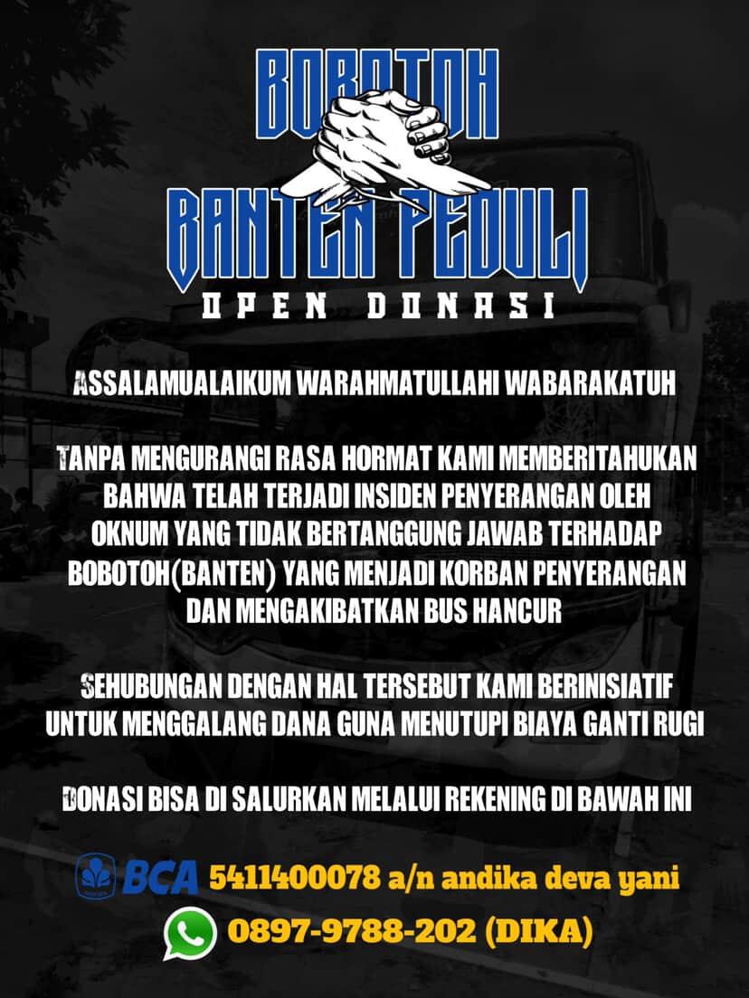 baroedakbanten's tweet image. Punten teman2 sekalian, mau menyampaikan pesan dari teman2 yg ada di Banten bahwa insiden penyerangan bbrp hari lalu juga dialami oleh Bobotoh yg berasal dari Banten. Barangkali bisa ikut membantu juga.

Ikut mention ya om om @rai_cikal33 @aples_id @Aldiaalfianda 

Terima kasih