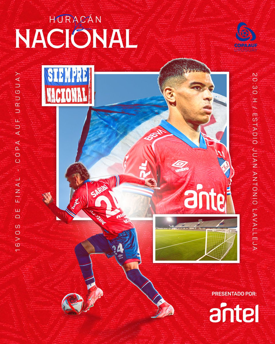 Nacional (@nacional) on Twitter photo ¡Hoy #JuegaNacional! 🔵⚪️🔴
🏆 <a href="/CopaAUFUruguay/">Copa AUF Uruguay</a>
🆚 Huracán
🕠 20:30hs
🏟️ Estadio Juan Antonio Lavalleja ¡Hoy #JuegaNacional! 🔵⚪️🔴
🏆 <a href="/CopaAUFUruguay/">Copa AUF Uruguay</a>
🆚 Huracán
🕠 20:30hs
🏟️ Estadio Juan Antonio Lavalleja