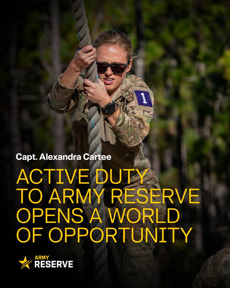 “The Army and now [my] civilian career supports and motivates me to leave people, projects, processes, and organizations better than when I joined them.” –Army Reserve Capt. Alexandra Cartee

➡️ spr.ly/6007fLDfL