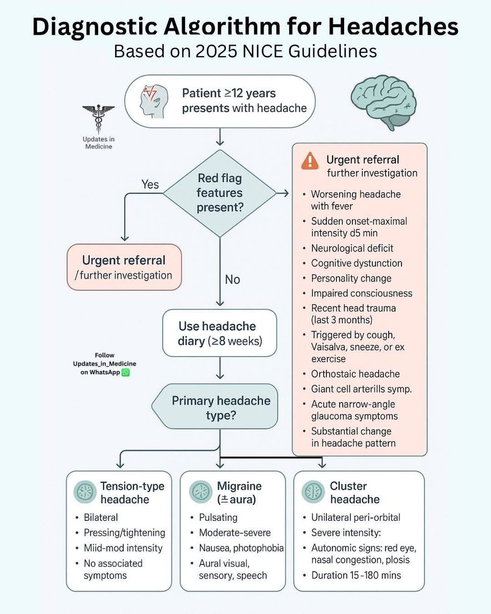Diagnostic Algorithm For Headache 🤕 

🧣🧣🧣