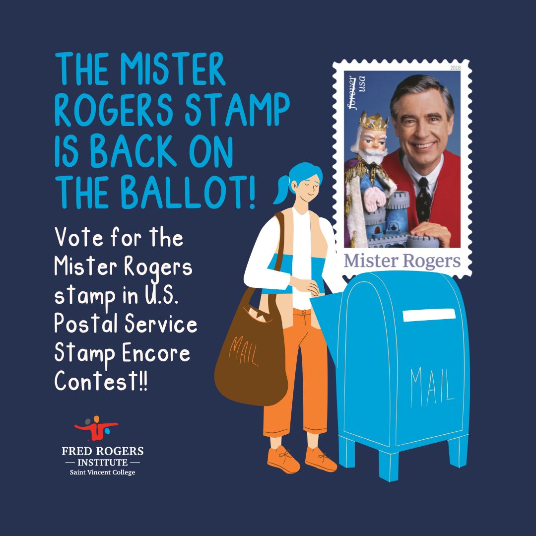 As part of its 250th anniversary celebration, the USPS is inviting the public to vote on a past stamp for reissue, and the Mister Rogers stamp is one of the options. Let’s give Fred our stamp of approval! 

Vote today: stampsforever.com/vote