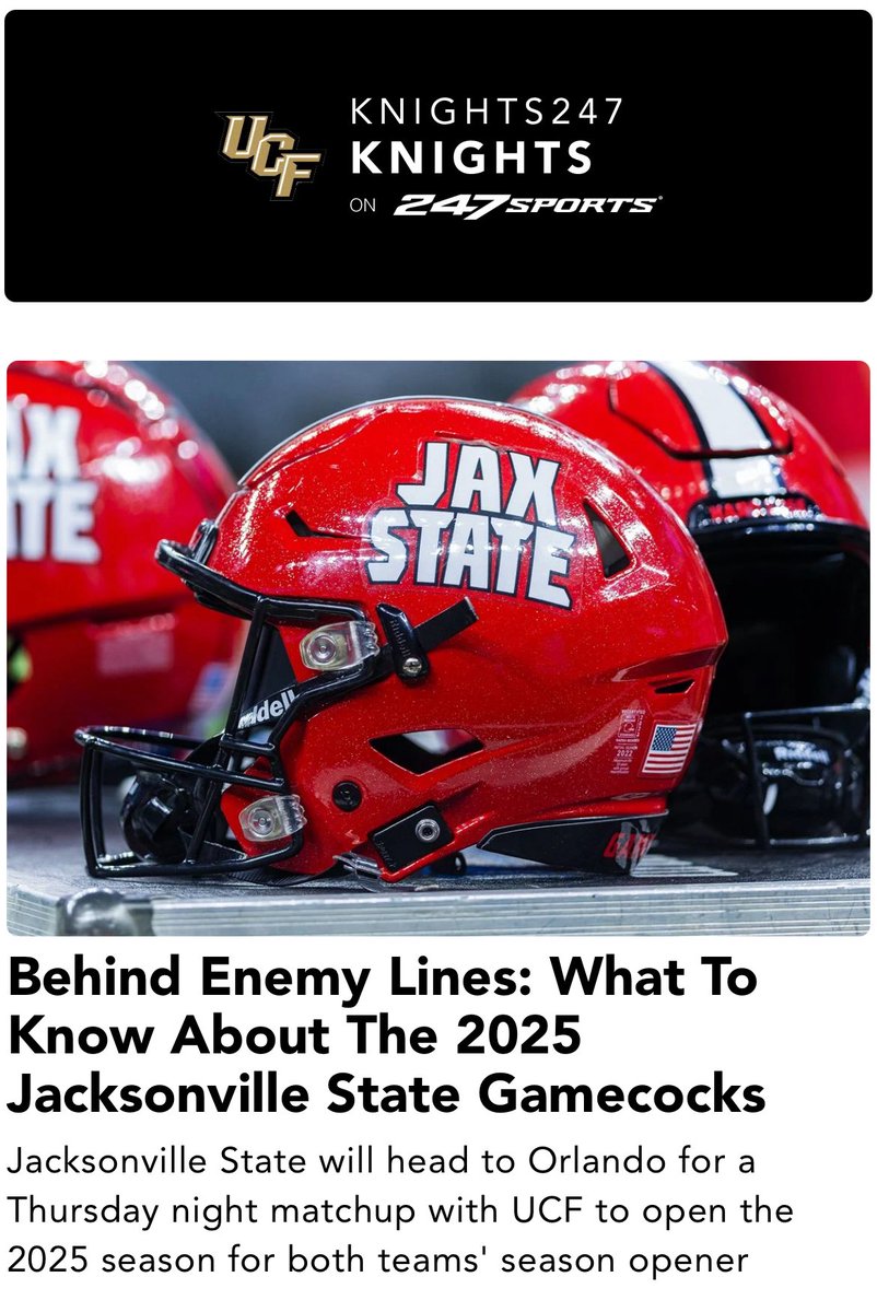 We just sent out our latest newsletter, which includes the preview of Jax State and all the latest Knight news. If you don’t want to miss anything happening in Knight nation, head over to Knights247.com and sign up for our FREE newsletter. We’ll deliver the latest