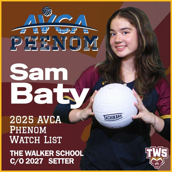 Sam Baty (@sambaty2027) on Twitter photo Honored to be nominated for the second consecutive season! Thank you <a href="/AVCAVolleyball/">AVCA</a>
<a href="/TWS_walkervball/">The Walker School Volleyball</a> <a href="/PeachStateVB/">Peach State Volleyball</a> <a href="/PrepDigGeorgia/">Prep Dig Georgia</a> <a href="/VBAdrenaline/">VB Adrenaline</a> @Lovbrecruiting Honored to be nominated for the second consecutive season! Thank you <a href="/AVCAVolleyball/">AVCA</a>
<a href="/TWS_walkervball/">The Walker School Volleyball</a> <a href="/PeachStateVB/">Peach State Volleyball</a> <a href="/PrepDigGeorgia/">Prep Dig Georgia</a> <a href="/VBAdrenaline/">VB Adrenaline</a> @Lovbrecruiting