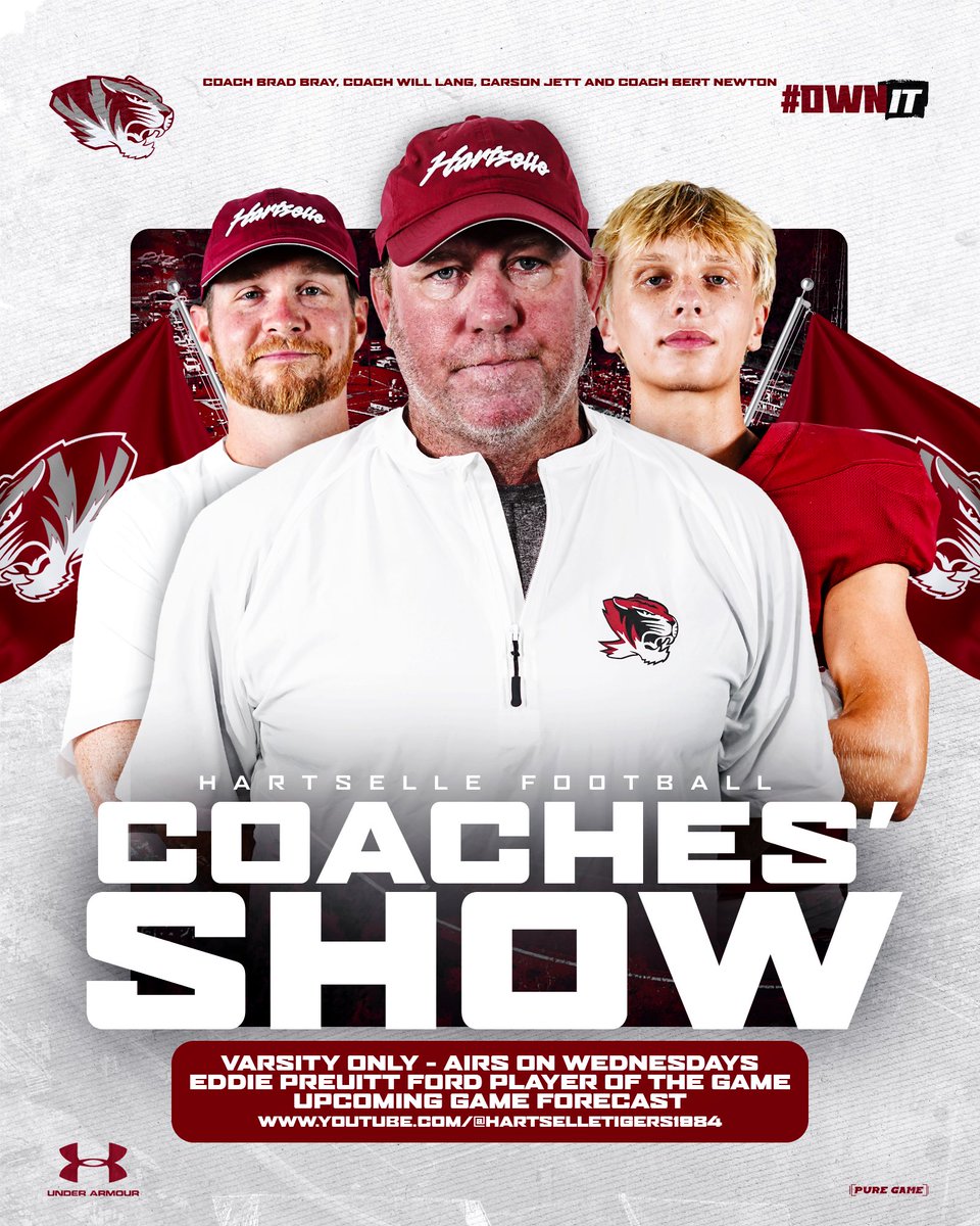 Tune in tomorrow for the Hartselle Football Coaches Show! #OwnIt