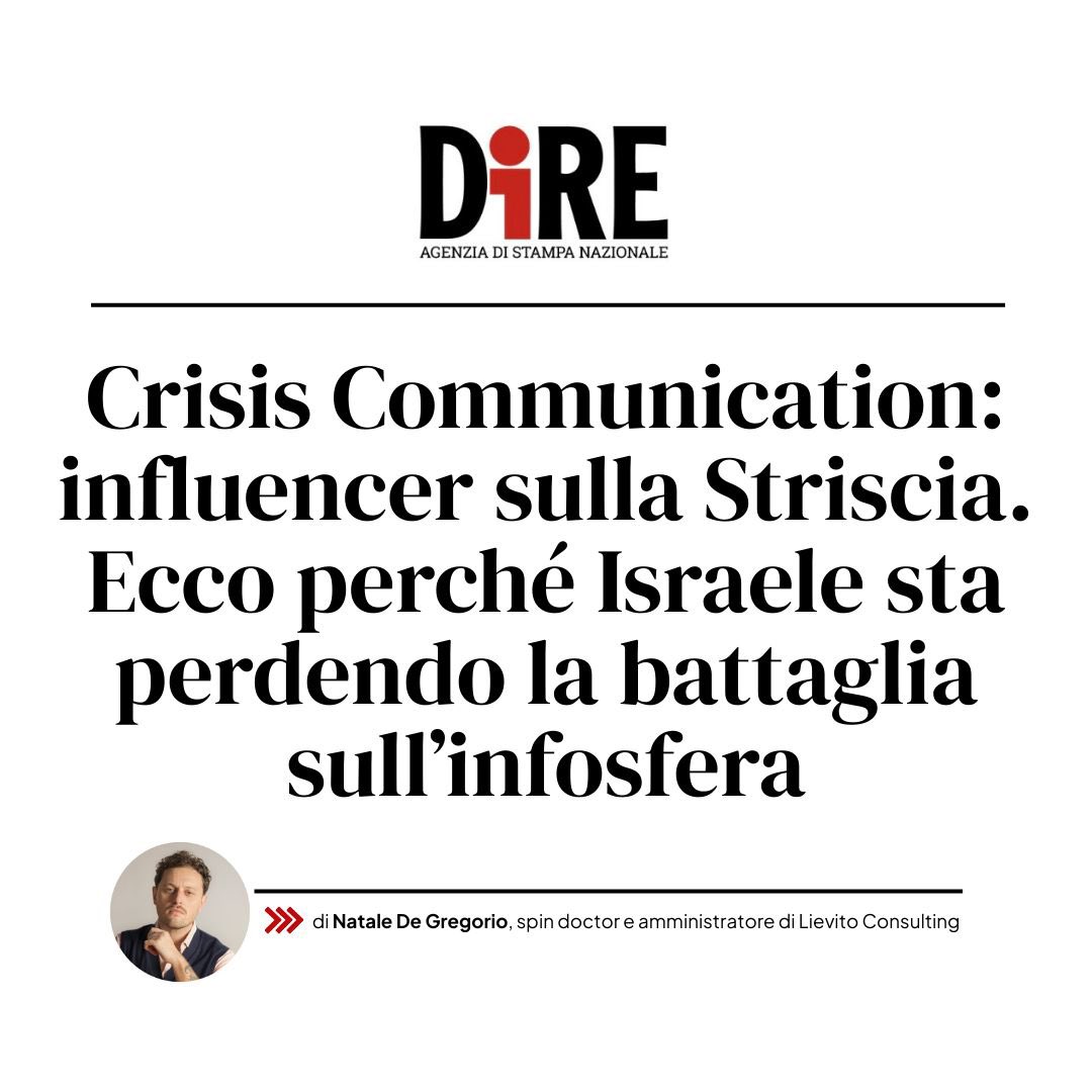 Morte e distruzione da un lato, #influencer patinati dall’altro.
Israele prova a rincorrere con la comunicazione di crisi, ma è troppo tardi. Su <a href="/direpuntoit/">Dire.it</a> spiego perché Israele ha già perso la guerra nell’infosfera 👇🏻
dire.it/26-08-2025/117…