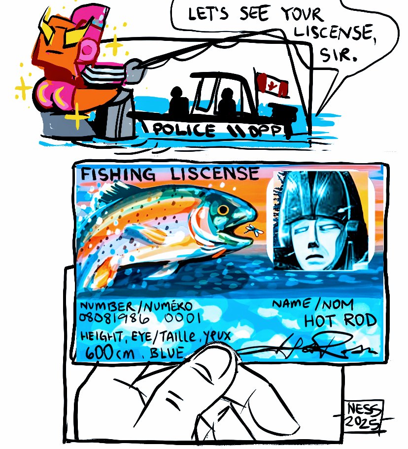 Hot Rod's fishing license.

#transformers