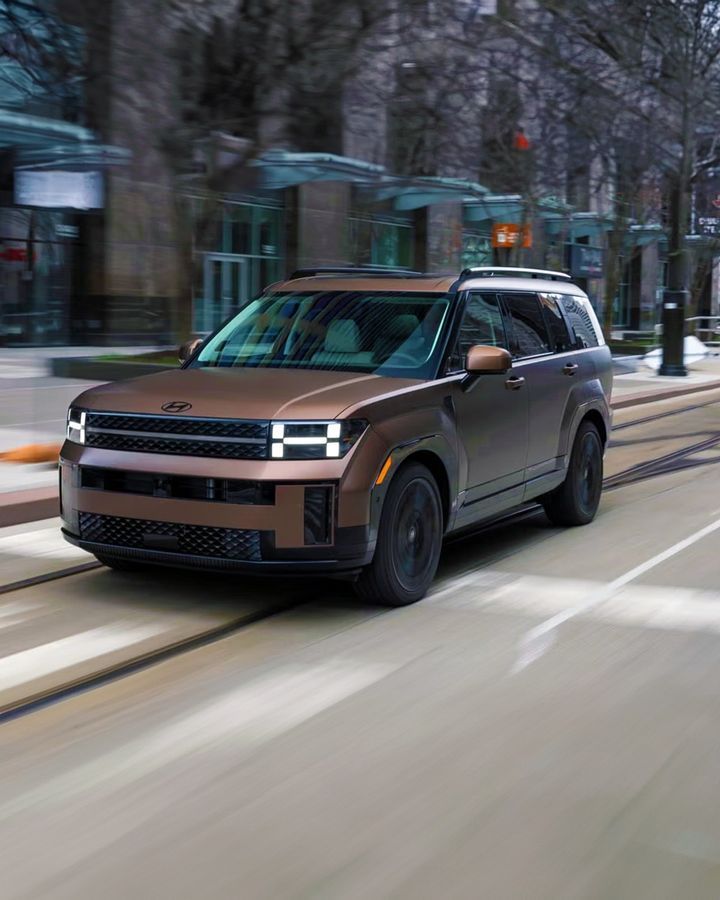 Hyundai Santa Fe 2026 Bold and boxy exterior with a modern, tech-focused interior. Strengths: Available with a fuel-efficient hybrid powertrain, spacious second row, ample cargo space. Can still unlock your expectation