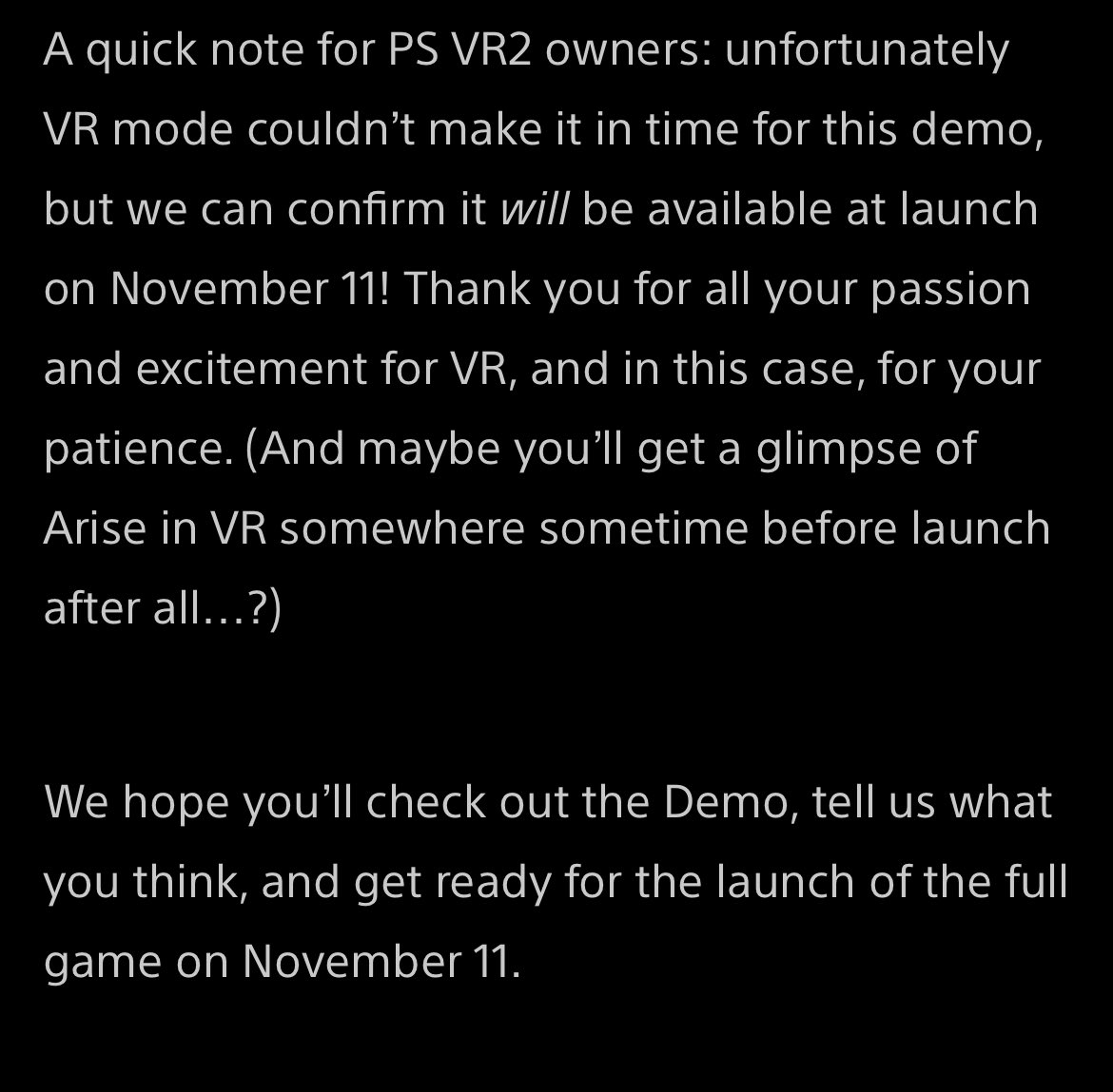 Lumines Arise releases Nov. 11 with PSVR2 support. Pre-orders are live with a 10% discount.

A demo has dropped today, however it does not include the VR mode. It seems like it may be playable in VR at Tokyo Game Show.

#PSVR2 #PS5