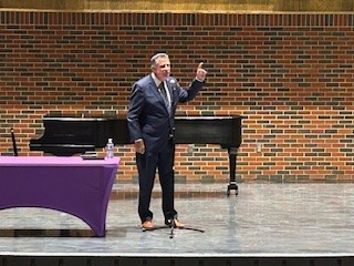 Neal Jeffrey, All-American quarterback at Baylor, shared his inspirational testimony for the Cowboy football team today. Great way to start the day and the school year.