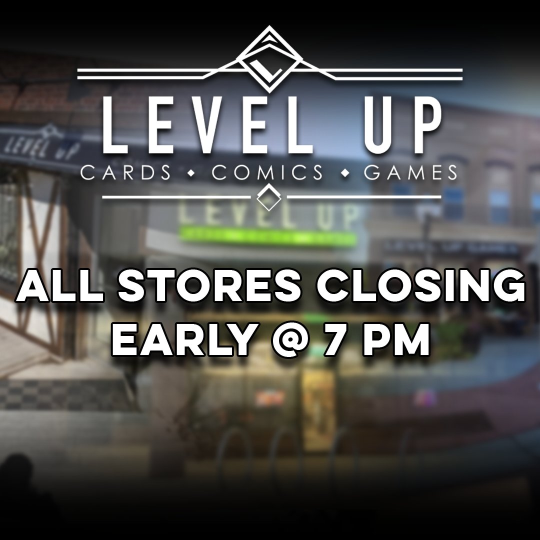 LevelUpMN's tweet image. Hey Gamers!

Just a quick heads-up that all 3 stores are closing early today at 7 pm. :)