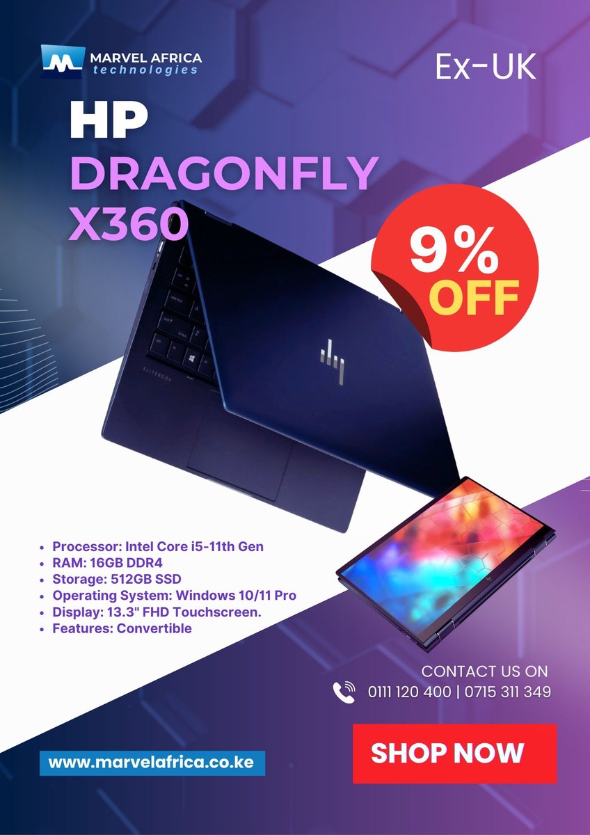 Marvelafricatec's tweet image. Get premium HP power without the premium price! 🚀

Brand New Laptops to level up you hustle and  Ex-UK deals that won&apos;t break the bank! 🔥

#HPEliteBook #HPDragonfly #HPEnvy #LaptopDeals #TechDealsKE #ExUK #TechKenya #MarvelAfricaTech