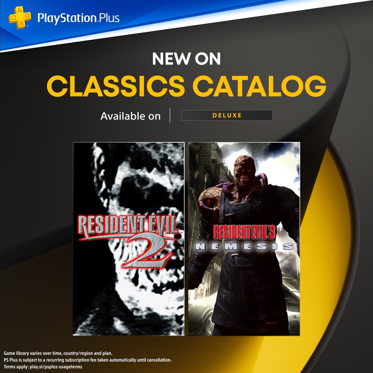 Resident Evil 2 and Resident Evil 3: Nemesis have joined the Classics Catalog! 🔪

Ready to relive the nightmare? 👻🧪